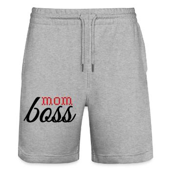 Heartfelt Love Lettering - Stanley/Stella Trainer Unisex Organic Jogging Shorts - heather grey - Front - Nik (191cm) & Marisol (170cm)