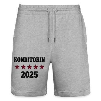 2025 Confectioner Profession Completion Apprenticeship Passed - Stanley/Stella Trainer Unisex Organic Jogging Shorts - heather grey - Front - Nik (191cm) & Marisol (170cm)