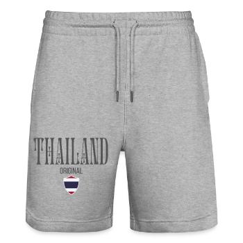 Originaire de Thaïlande, né en Thaïlande - Short de jogging bio TRAINER Stanley/Stella unisexe - gris chiné - Devant - Nik (191cm) & Marisol (170cm)