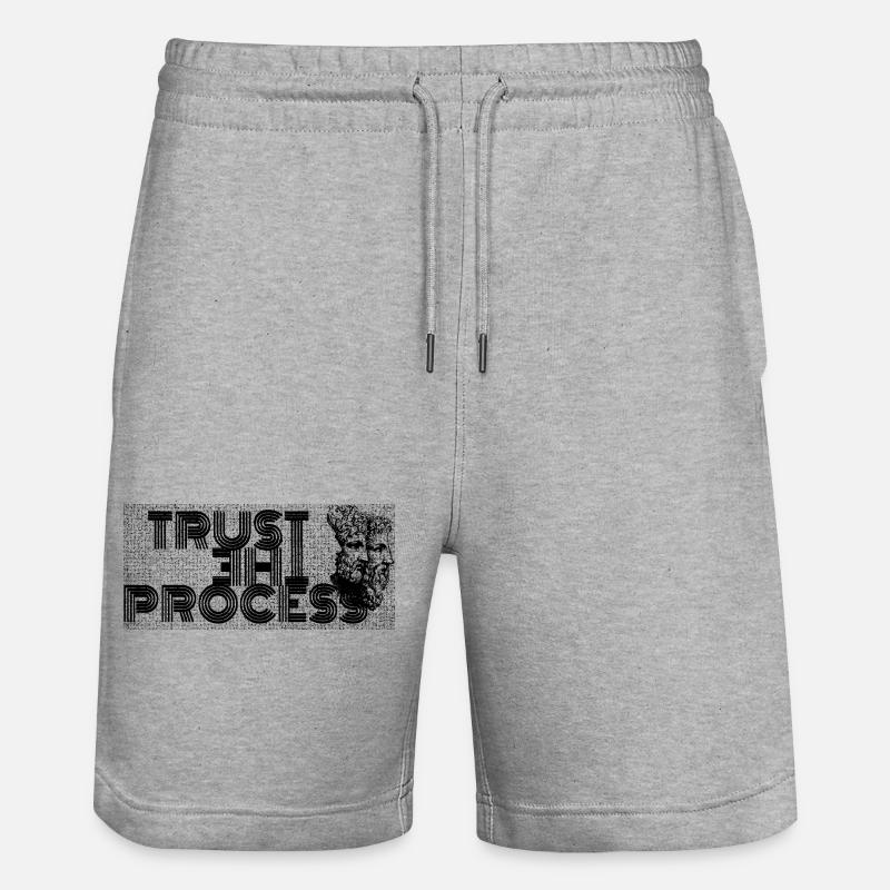 TRUST–THE–PROCESS - Short de jogging bio TRAINER Stanley/Stella unisexe - gris chiné