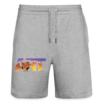 Art - Stanley/Stella Unisex Bio Joggingshorts Trainer  - Grau meliert - Vorne - Nik (191cm) & Marisol (170cm)
