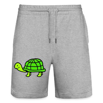 Turtle long neck smiling happy funny - Stanley/Stella Trainer Unisex Organic Jogging Shorts - heather grey - Front - Nik (191cm) & Marisol (170cm)
