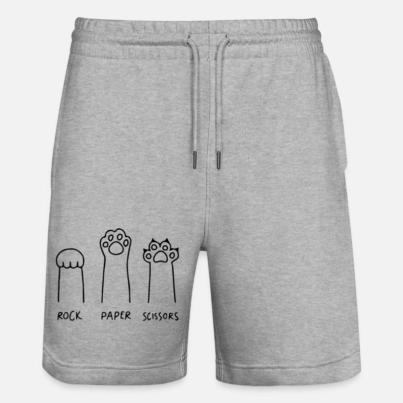 chat pierre papier ciseaux drôle - Short de jogging bio TRAINER Stanley/Stella unisexe - gris chiné