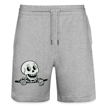 Verspieltes Skelett-Cartoon-Design - Stanley/Stella Unisex Bio Joggingshorts Trainer  - Grau meliert - Vorne - Nik (191cm) & Marisol (170cm)