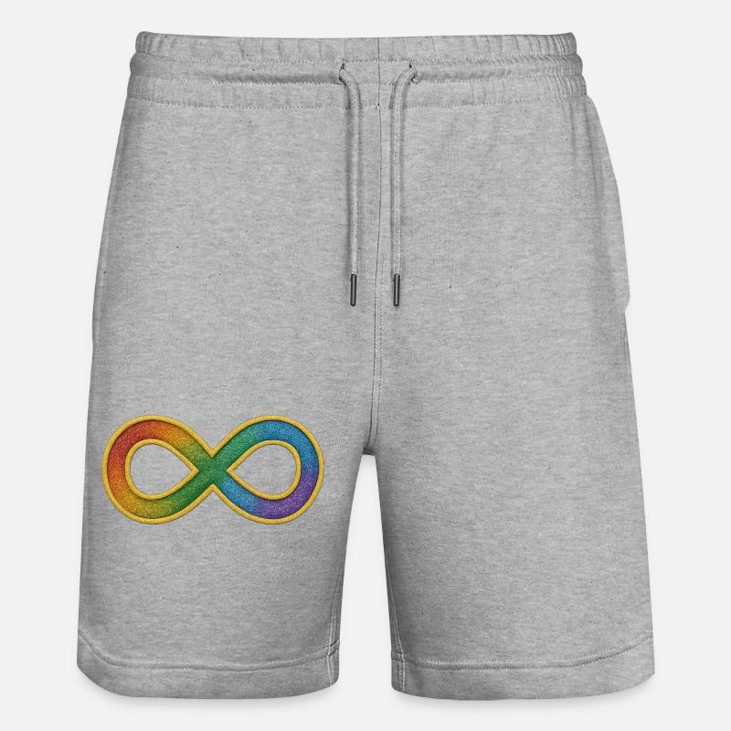 Rainbow infinity symbol for diversity - Stanley/Stella Trainer Unisex Organic Jogging Shorts - heather grey