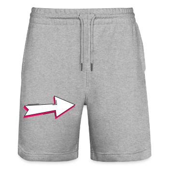 Abstrakte Neon Pfeil Illustration - Stanley/Stella Unisex Bio Joggingshorts Trainer  - Grau meliert - Vorne - Nik (191cm) & Marisol (170cm)