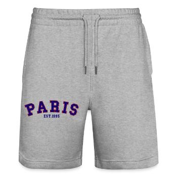 PARIS_EST_1995 - Stanley/Stella Unisex Bio Joggingshorts Trainer  - Grau meliert - Vorne - Nik (191cm) & Marisol (170cm)