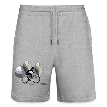 Radfahrer - Stanley/Stella Unisex Bio Joggingshorts Trainer  - Grau meliert - Vorne - Nik (191cm) & Marisol (170cm)