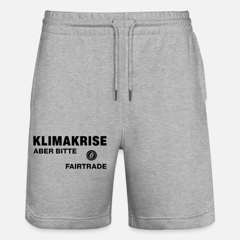 Crise climatique – mais le commerce équitable s’il vous plaît - Short de jogging bio TRAINER Stanley/Stella unisexe - gris chiné