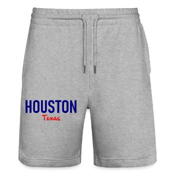 Houston - Texas - USA - America - Amerika - Stanley/Stella Unisex Bio Joggingshorts Trainer  - Grau meliert - Vorne - Nik (191cm) & Marisol (170cm)