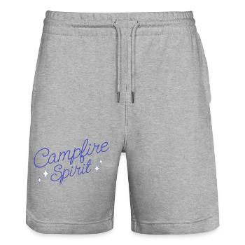 Lagerfeuer Abenteuer Schriftzug - Stanley/Stella Unisex Bio Joggingshorts Trainer  - Grau meliert - Vorne - Nik (191cm) & Marisol (170cm)