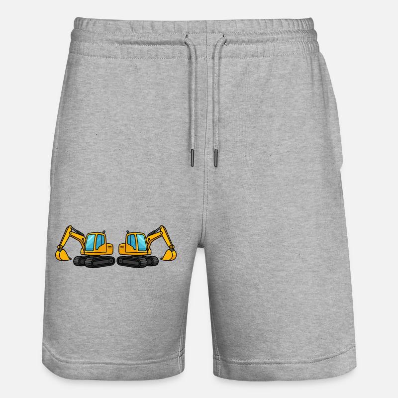 Silhouette de machine de construction double - Short de jogging bio TRAINER Stanley/Stella unisexe - gris chiné