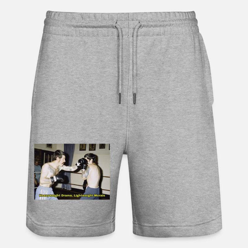 Boxkampf mit moralischer Botschaft - Stanley/Stella Unisex Bio Joggingshorts Trainer  - Grau meliert