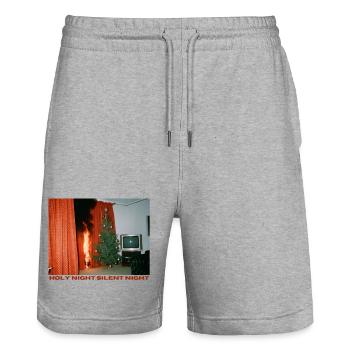 Chaotisches Weihnachtsfest - Stanley/Stella Unisex Bio Joggingshorts Trainer  - Grau meliert - Vorne - Nik (191cm) & Marisol (170cm)