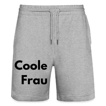 This is what a cool woman looks like - Stanley/Stella Trainer Unisex Organic Jogging Shorts - heather grey - Front - Nik (191cm) & Marisol (170cm)