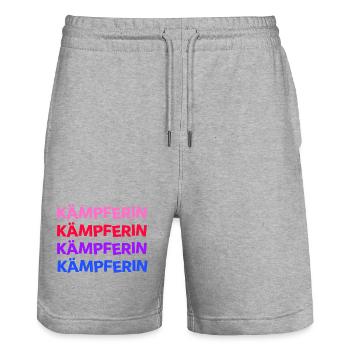 Kämpferin - du schaffst das! Mädchen Frau - Stanley/Stella Unisex Bio Joggingshorts Trainer  - Grau meliert - Vorne - Nik (191cm) & Marisol (170cm)