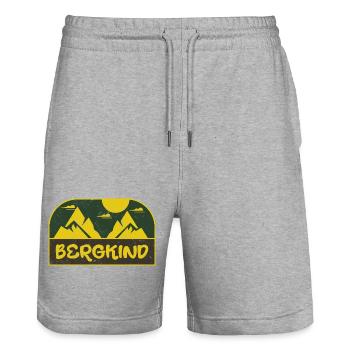 Bergkind - Short de jogging bio TRAINER Stanley/Stella unisexe - gris chiné - Devant - Nik (191cm) & Marisol (170cm)