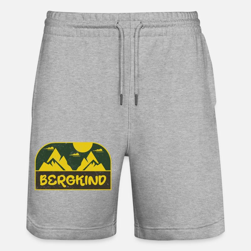 Bergkind  - Stanley/Stella Unisex Bio Joggingshorts Trainer  - Grau meliert