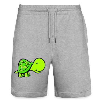 turtle cute smiling happy funny - Stanley/Stella Trainer Unisex Organic Jogging Shorts - heather grey - Front - Nik (191cm) & Marisol (170cm)