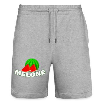 MELONE - Stanley/Stella Unisex Bio Joggingshorts Trainer  - Grau meliert - Vorne - Nik (191cm) & Marisol (170cm)