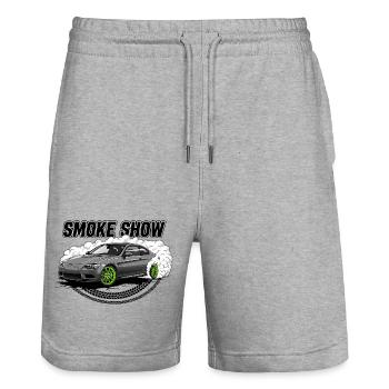 Smoke Show - Stanley/Stella Unisex Bio Joggingshorts Trainer  - Grau meliert - Vorne - Nik (191cm) & Marisol (170cm)
