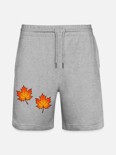 Illustration de feuilles d’érable d’automne - Short de jogging bio TRAINER Stanley/Stella unisexe - gris chiné