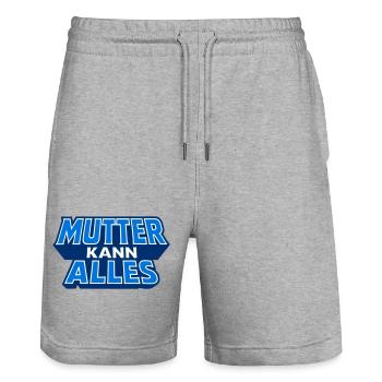 Mother can do everything Motif in blue - Stanley/Stella Trainer Unisex Organic Jogging Shorts - heather grey - Front - Nik (191cm) & Marisol (170cm)