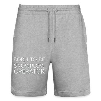 Snowplow Operator Born To Be Schneepflugfahrer - Stanley/Stella Unisex Bio Joggingshorts Trainer  - Grau meliert - Vorne - Nik (191cm) & Marisol (170cm)