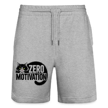 Null Motivation Katze - Stanley/Stella Unisex Bio Joggingshorts Trainer  - Grau meliert - Vorne - Nik (191cm) & Marisol (170cm)