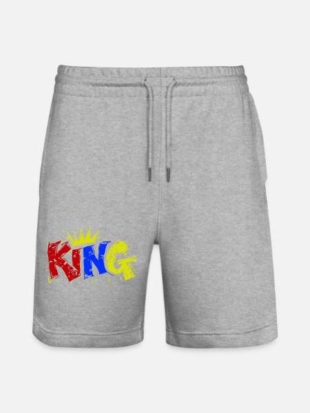 König Bunt - Stanley/Stella Unisex Bio Joggingshorts Trainer  - Grau meliert