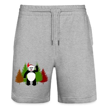 PÈRE NOËL PANDA - Short de jogging bio TRAINER Stanley/Stella unisexe - gris chiné - Devant - Nik (191cm) & Marisol (170cm)