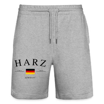 Harz Deutschland – Urlaub Souvenir & Geschenk - Stanley/Stella Unisex Bio Joggingshorts Trainer  - Grau meliert - Vorne - Nik (191cm) & Marisol (170cm)