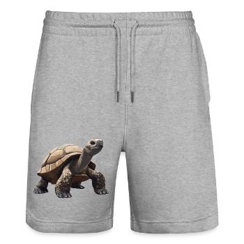 Tortues Tortue - Short de jogging bio TRAINER Stanley/Stella unisexe - gris chiné - Devant - Nik (191cm) & Marisol (170cm)