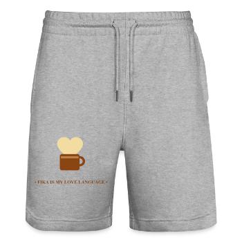 Coupe avec cœur Fika Message - Short de jogging bio TRAINER Stanley/Stella unisexe - gris chiné - Devant - Nik (191cm) & Marisol (170cm)