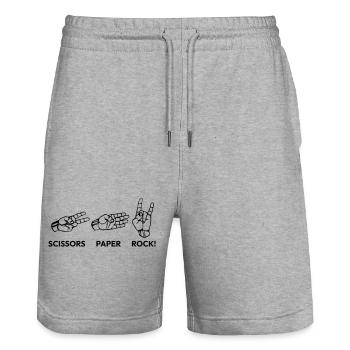 Siccors Paper Rock - Heavy Rock Edition - Stanley/Stella Unisex Bio Joggingshorts Trainer  - Grau meliert - Vorne - Nik (191cm) & Marisol (170cm)