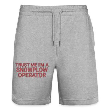 Snowplow Operator Trust Me Schneepflugfahrer - Stanley/Stella Unisex Bio Joggingshorts Trainer  - Grau meliert - Vorne - Nik (191cm) & Marisol (170cm)