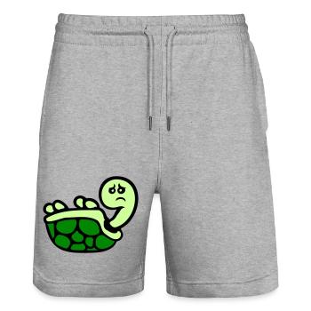 Tortue renversée sur le dos, triste - Short de jogging bio TRAINER Stanley/Stella unisexe - gris chiné - Devant - Nik (191cm) & Marisol (170cm)