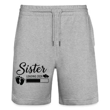 Chargement des sœurs 2026 - Short de jogging bio TRAINER Stanley/Stella unisexe - gris chiné - Devant - Nik (191cm) & Marisol (170cm)