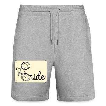 WEDDING CYCLING BIKE BRIDE HEN PARTY - Stanley/Stella Trainer Unisex Organic Jogging Shorts - heather grey - Front - Nik (191cm) & Marisol (170cm)