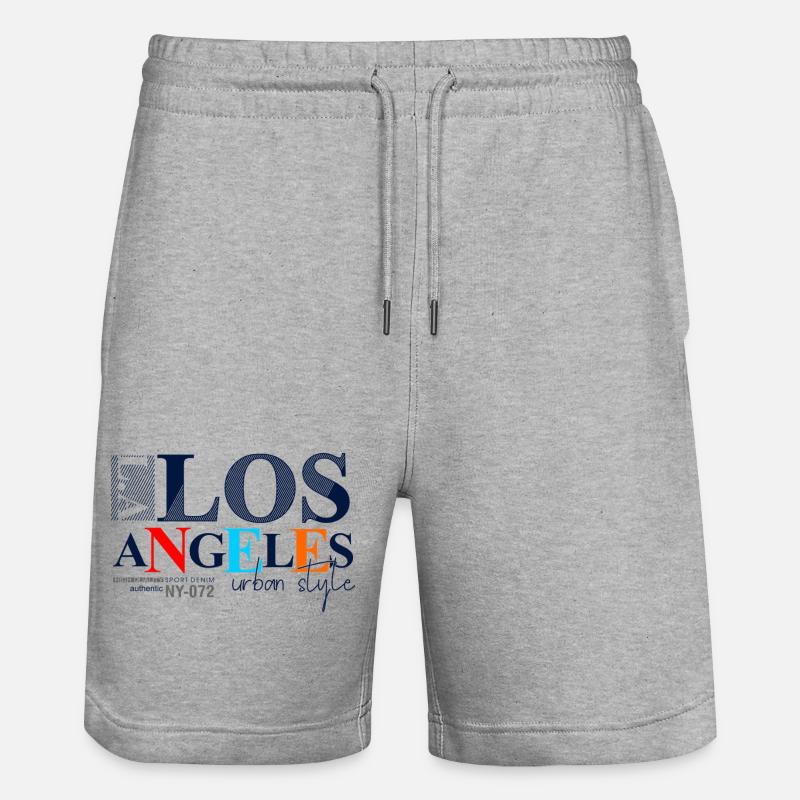 Lebendiges Stadtbild mit buntem Text - Stanley/Stella Unisex Bio Joggingshorts Trainer  - Grau meliert