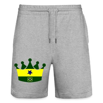 Brasilien Krone - Stanley/Stella Unisex Bio Joggingshorts Trainer  - Grau meliert - Vorne - Nik (191cm) & Marisol (170cm)