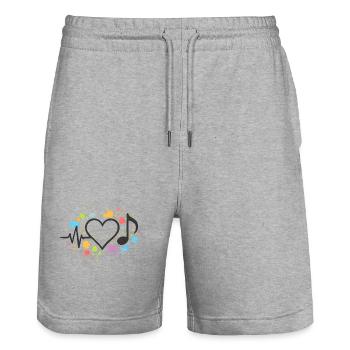 Vivid heart rate with music and colors - Stanley/Stella Trainer Unisex Organic Jogging Shorts - heather grey - Front - Nik (191cm) & Marisol (170cm)