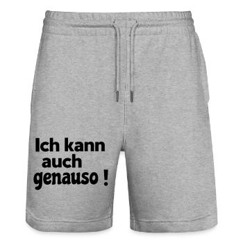 genauso - Stanley/Stella Unisex Bio Joggingshorts Trainer  - Grau meliert - Vorne - Nik (191cm) & Marisol (170cm)