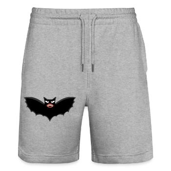 Gothic Vampire bat with huge lips - Stanley/Stella Trainer Unisex Organic Jogging Shorts - heather grey - Front - Nik (191cm) & Marisol (170cm)