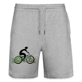 Radfahrer - Stanley/Stella Unisex Bio Joggingshorts Trainer  - Grau meliert - Vorne - Nik (191cm) & Marisol (170cm)