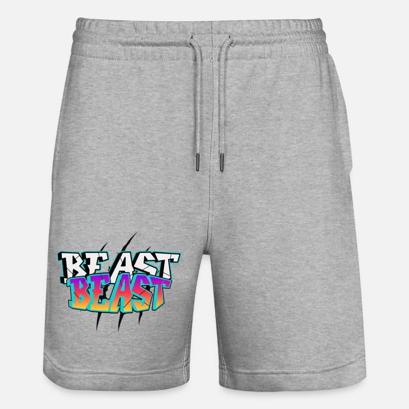 BEAST Graffiti Design - Short de jogging bio TRAINER Stanley/Stella unisexe - gris chiné