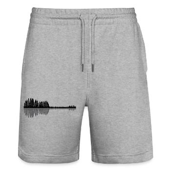 Gitarre Skyline - Stanley/Stella Unisex Bio Joggingshorts Trainer  - Grau meliert - Vorne - Nik (191cm) & Marisol (170cm)