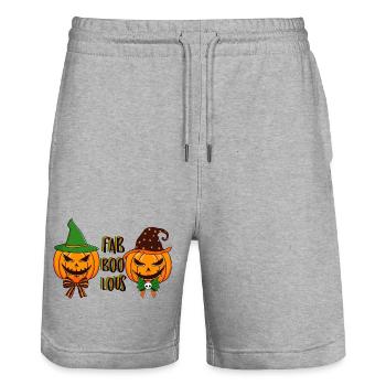 PUMPKIN_2 - Stanley/Stella Unisex Bio Joggingshorts Trainer  - Grau meliert - Vorne - Nik (191cm) & Marisol (170cm)