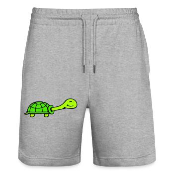 turtle cute smiling happy funny - Stanley/Stella Trainer Unisex Organic Jogging Shorts - heather grey - Front - Nik (191cm) & Marisol (170cm)