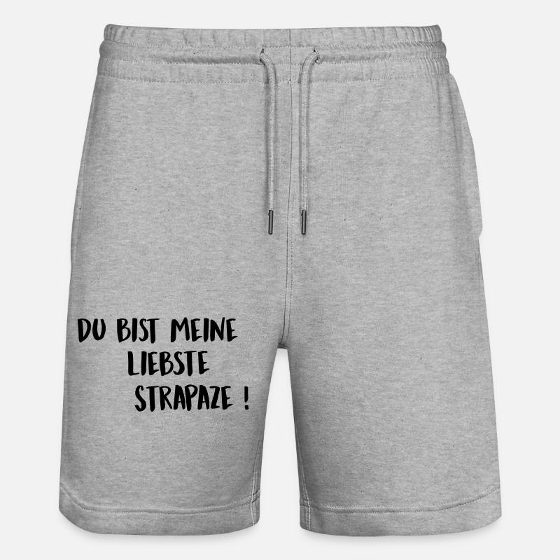 Strapaze - Stanley/Stella Unisex Bio Joggingshorts Trainer - Grau meliert